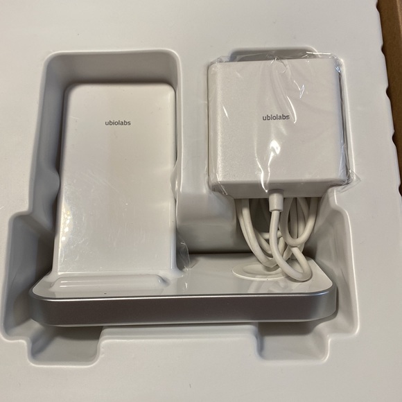 Ubiolabs Wireless Charging Stand for iPhone & Apple Watch, w/2 12WUSB-A Outputs - Picture 3 of 7